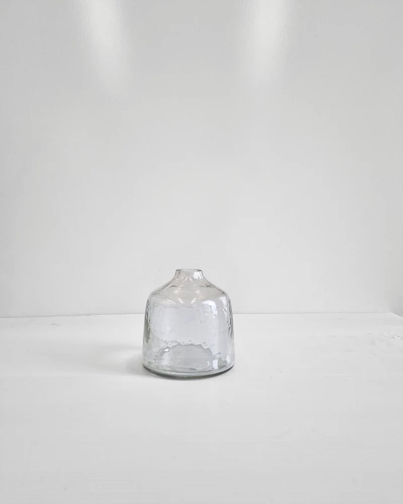 Bella Handblown Hammered Bud Vase, Handmade in Firozabad, India