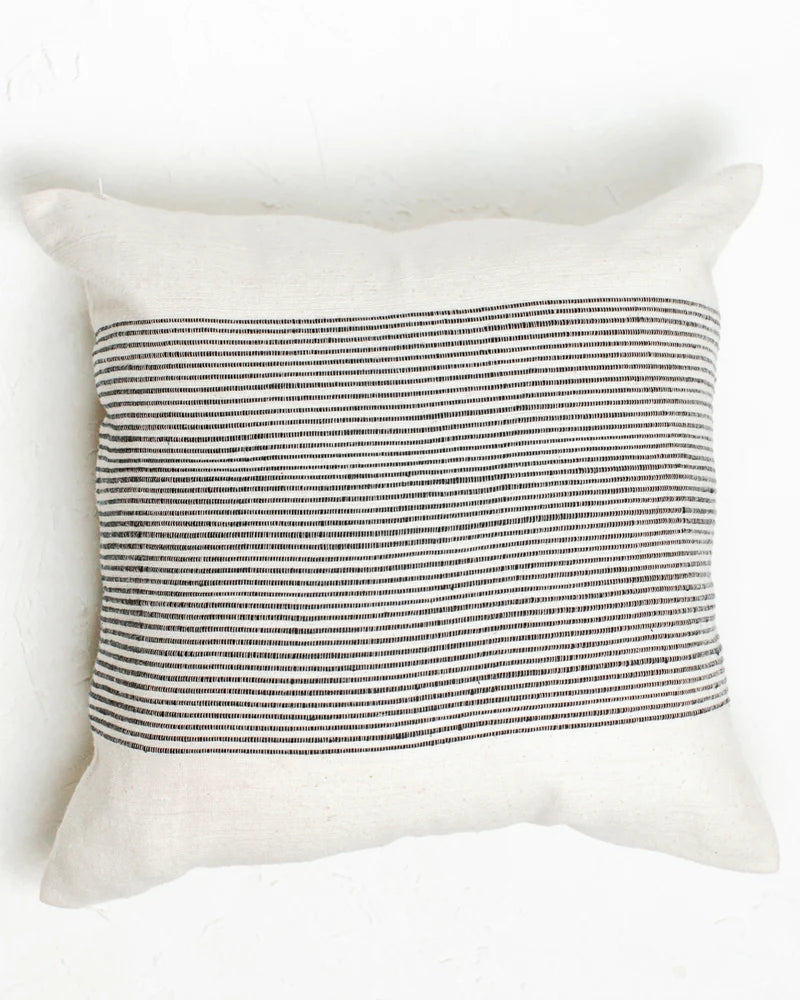 20" RIVIERA THROW PILLOW GREY HANDMADE IN ETHIOPIA