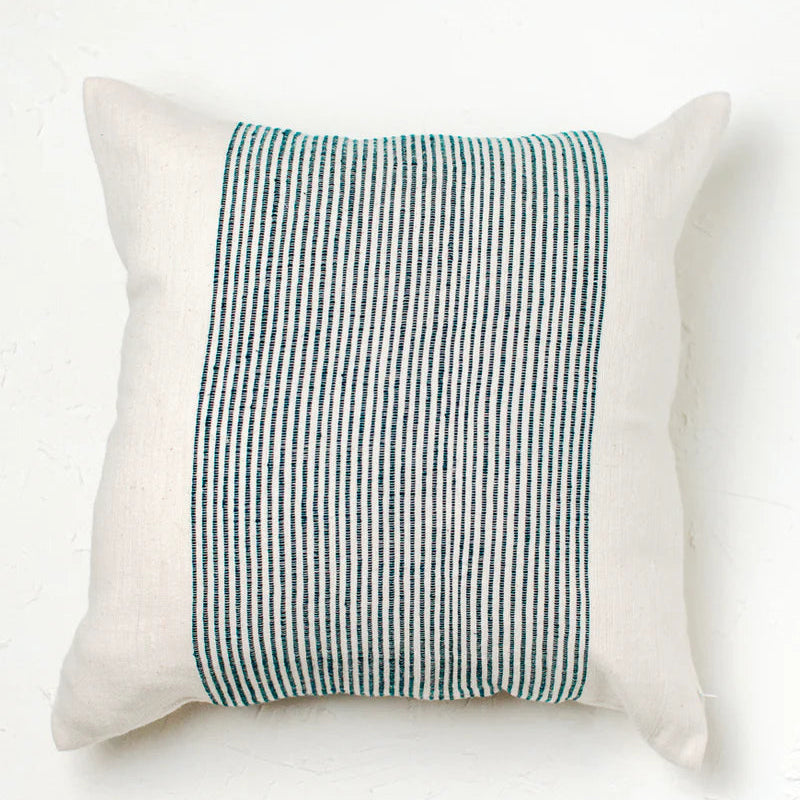 20" RIVIERA THROW PILLOW, NAVY HANDMADE IN ETHIOPIA
