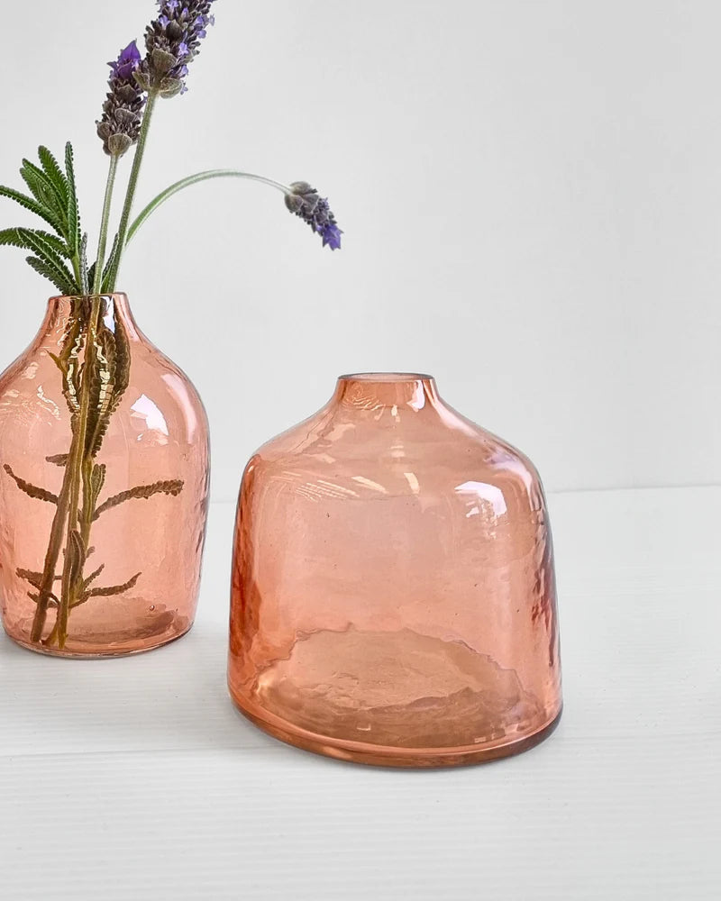 Bella Handblown Hammered Bud Vase, Handmade in Firozabad, India