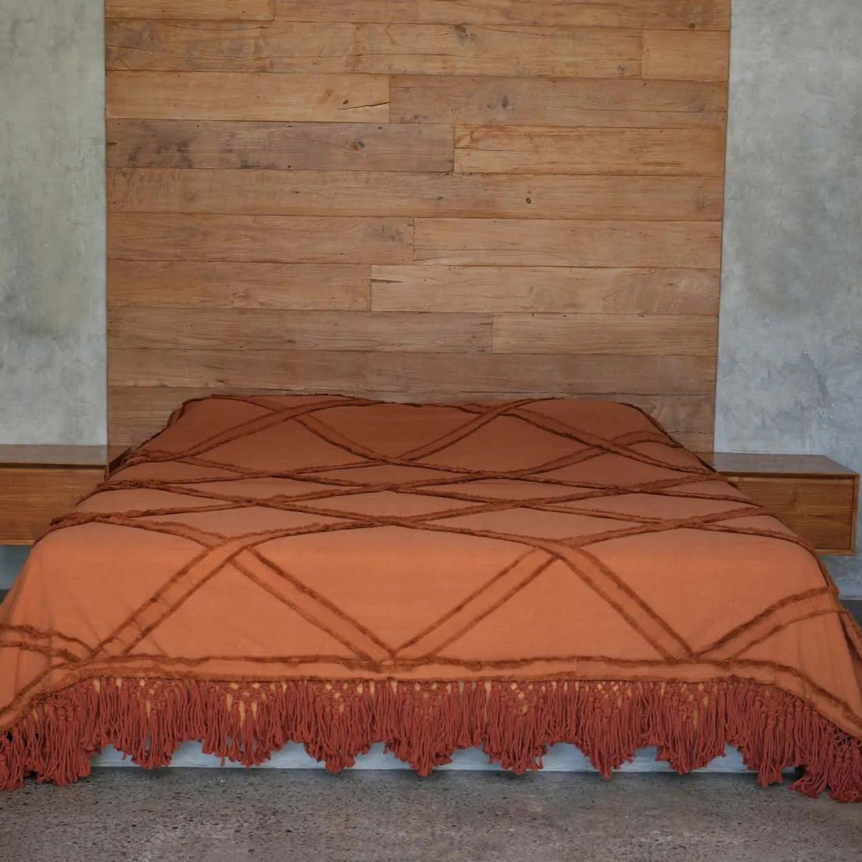 The Berber Bed Throw - Terracotta