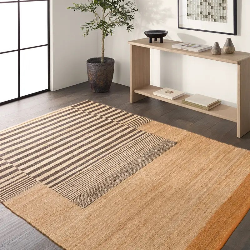 Jute Rug, Okapi - Black / Natural