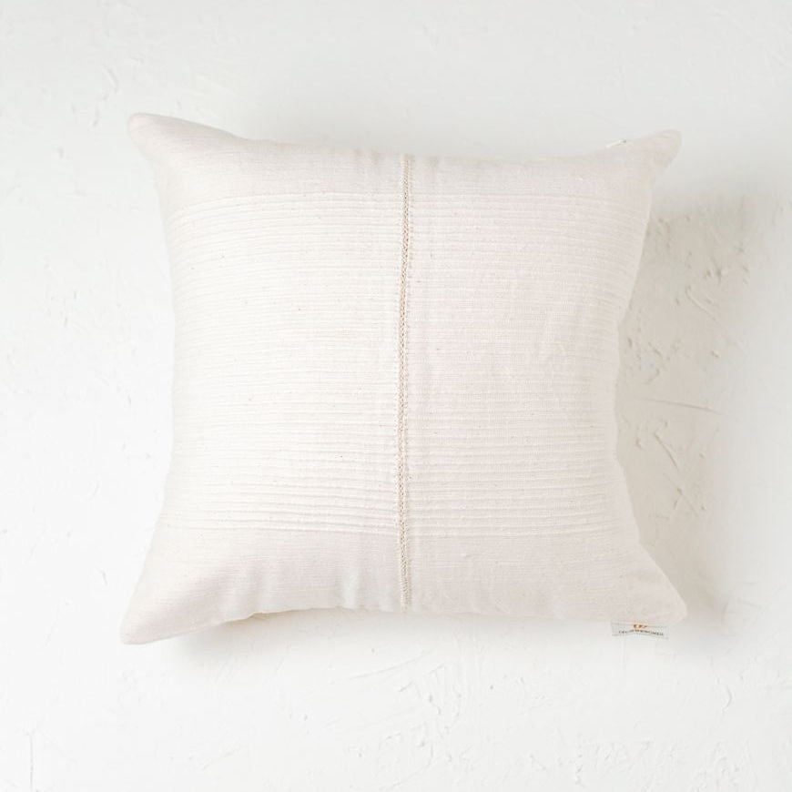 20" RIVIERA THROW PILLOW, NATURAL HANDMADE IN ETHIOPIA