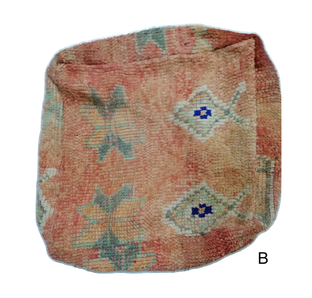 Moroccan Beniourain Pouf, Asst Colors, Handmade in Morocco