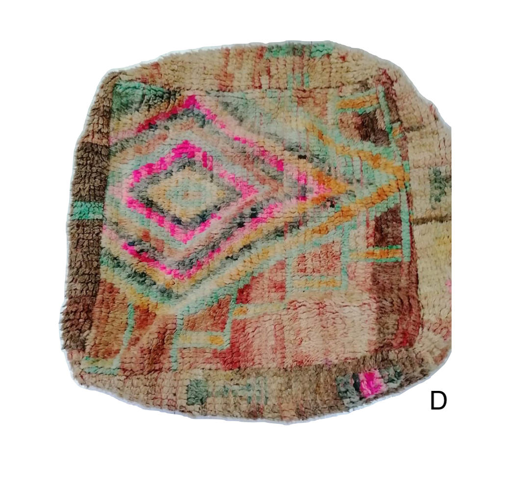 Moroccan Beniourain Pouf, Asst Colors, Handmade in Morocco