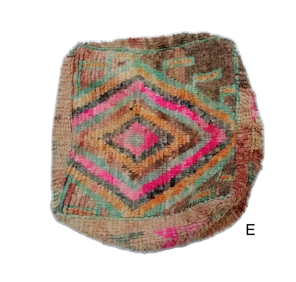 Moroccan Beniourain Pouf, Asst Colors, Handmade in Morocco