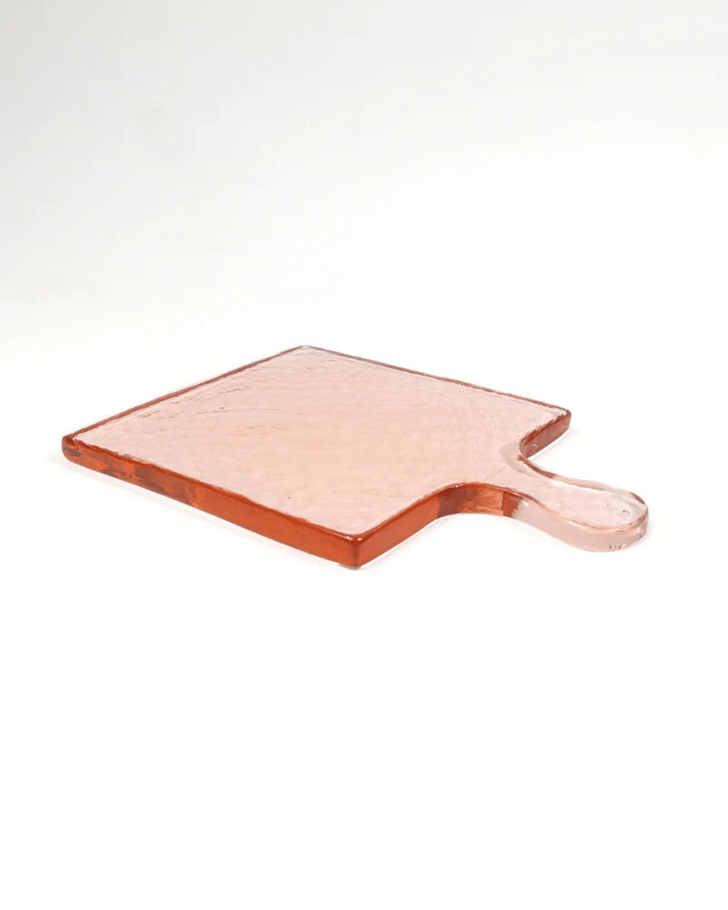 Handblown Hammered Glass Serving Board, Handmade in Firozabad, India