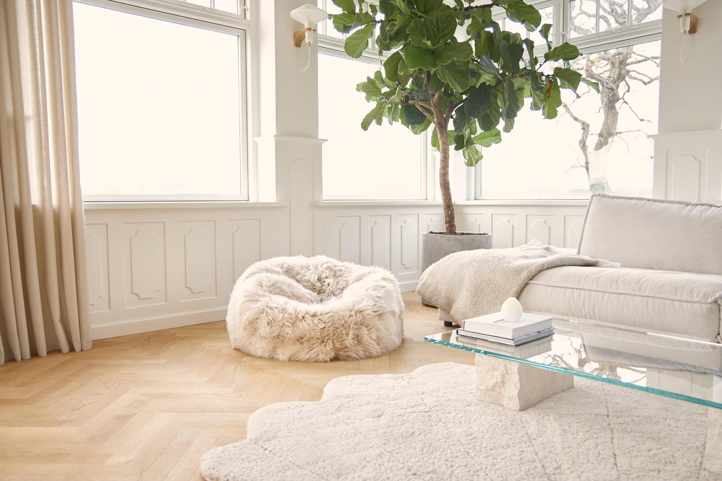 New Zealand Sheepskin Bean Bag, 36" Long Wool Handade in Denmark
