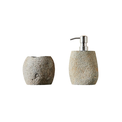 Valley Indonesian River Stone Soap Dispenser, Grey Natural