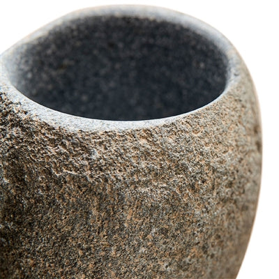 Valley Indonesian River Stone Toothbrush Holder, Grey Natural