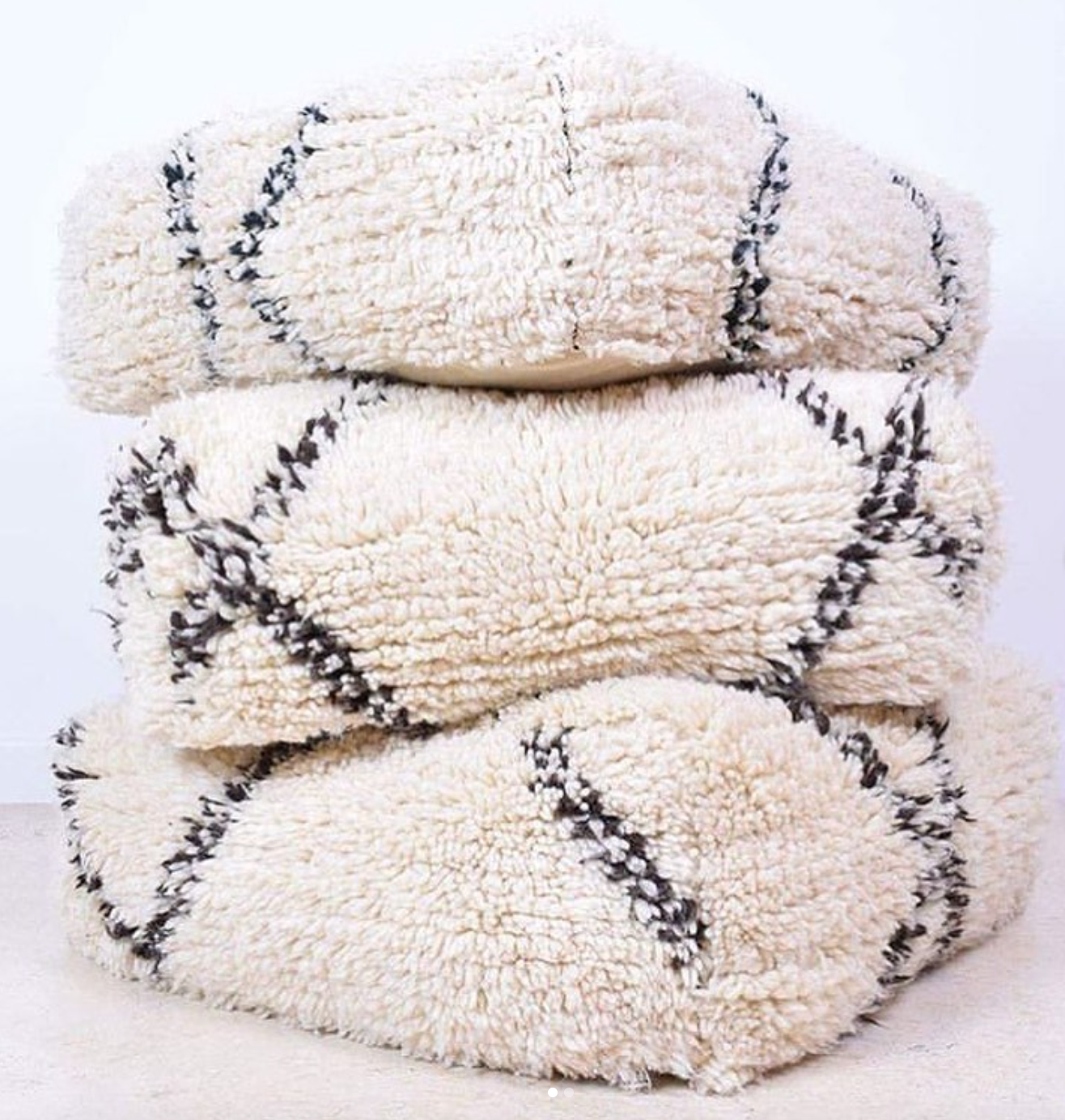 Moroccan Beniourain Pouf, Handmade in Morocco