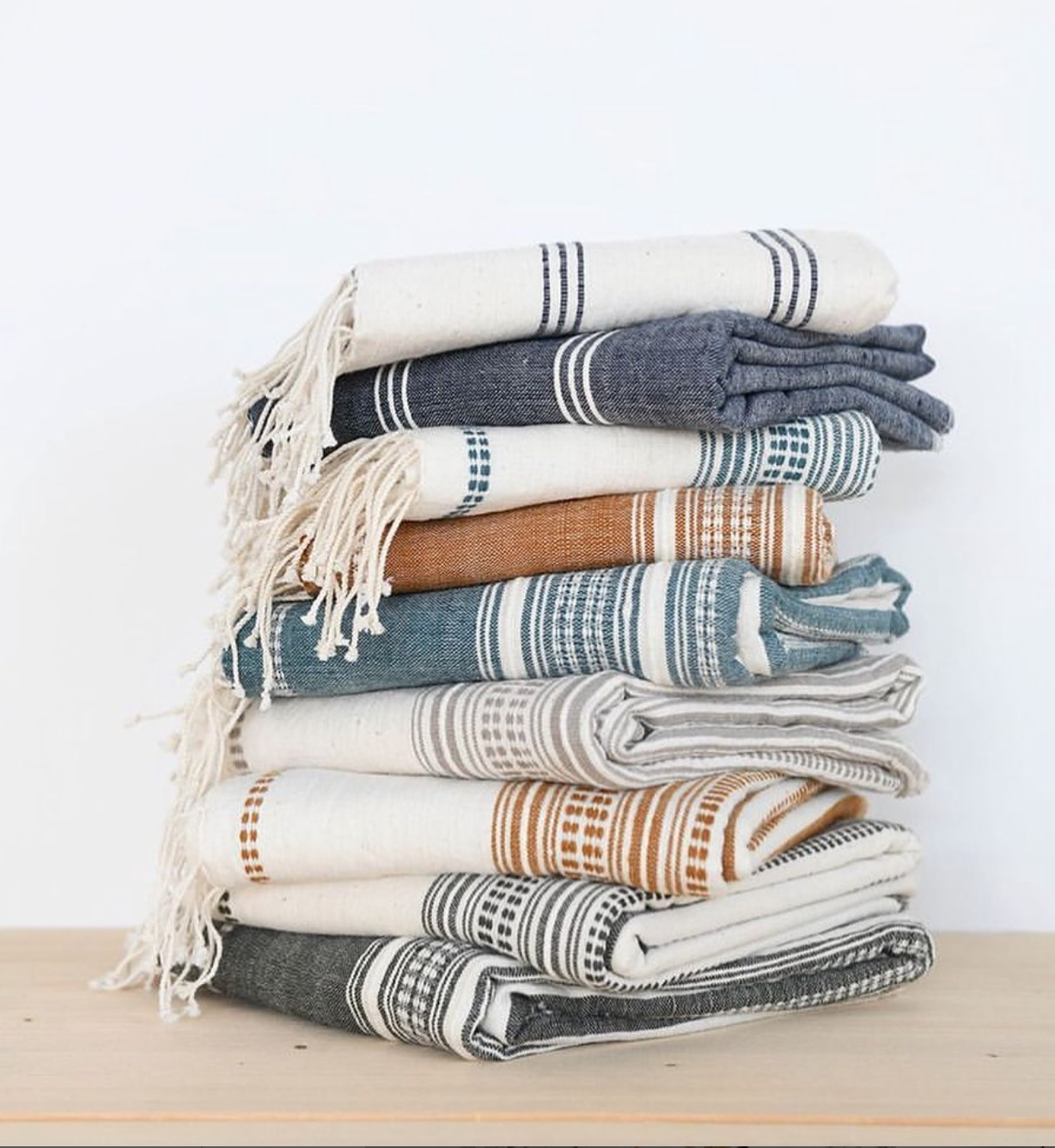 Handwoven Cotton Aden Bath Towel, Navy, Handmade in Ethiopia