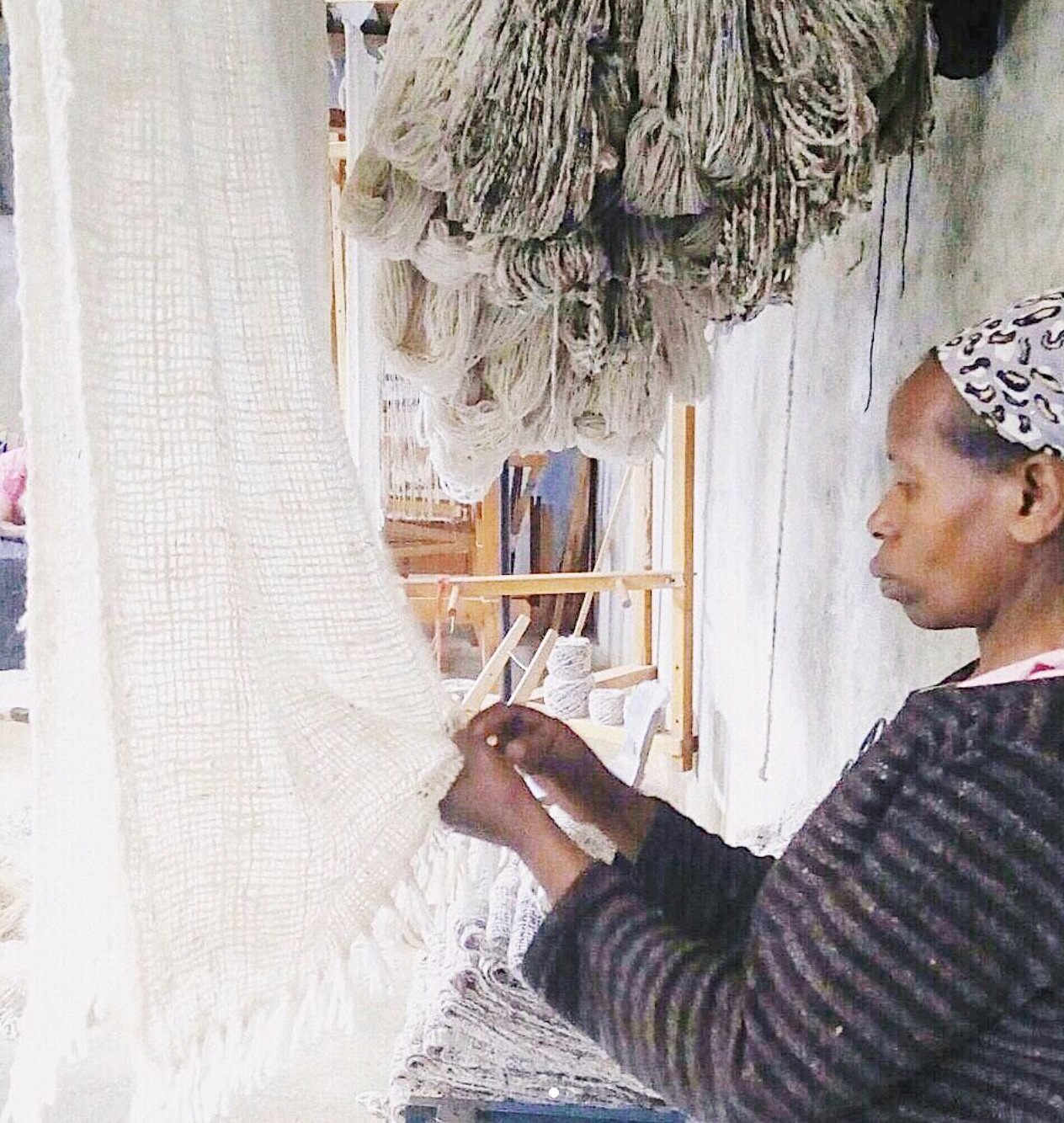 Handwoven Cotton Riveria Hand Towel, Grey, Handmade in Ethiopia