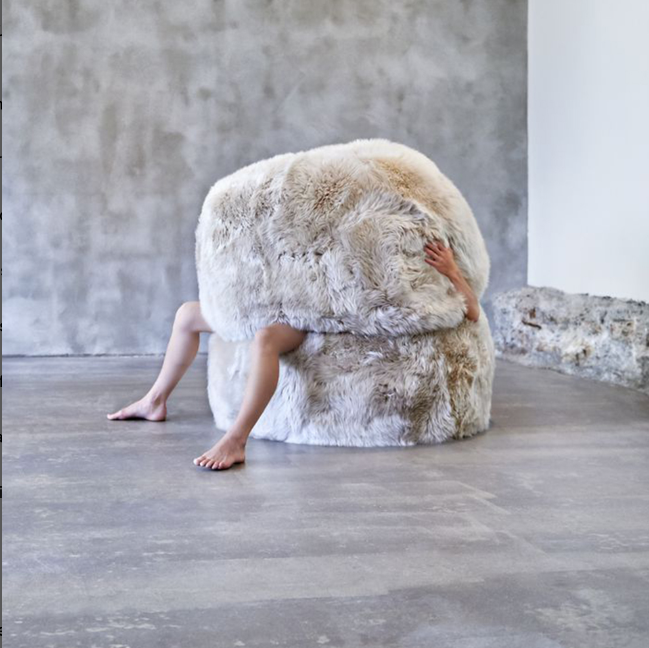 New Zealand Sheepskin Bean Bag, 36" Long Wool Handade in Denmark