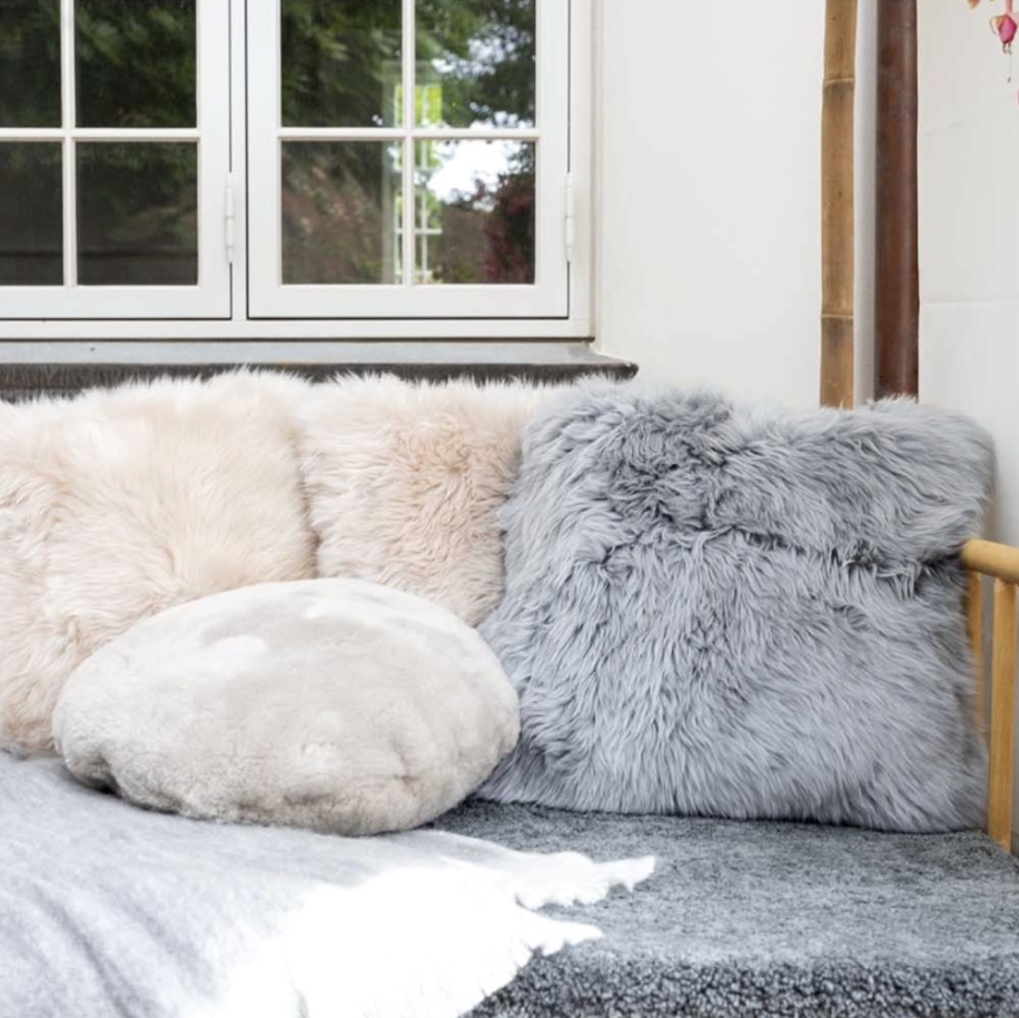 Tibetan Sheepskin Pillow Double Sided | 22 x 22 inch