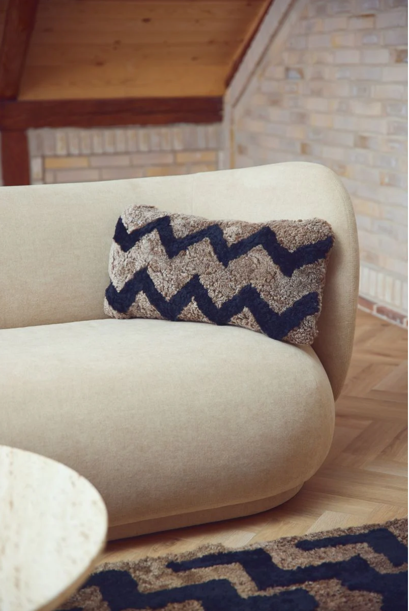 Zig Zag Pattern Collection Cushion, 12 x 24" Handmade in New Zealand