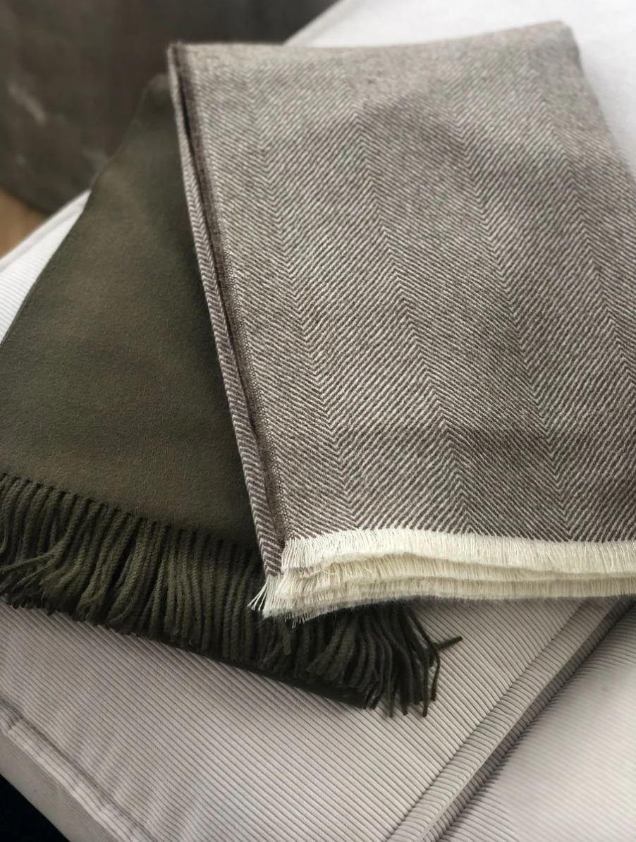 Sidsley Throw 100% Alpaca Wool Herringbone, Handmade Andes Mountains of Peru