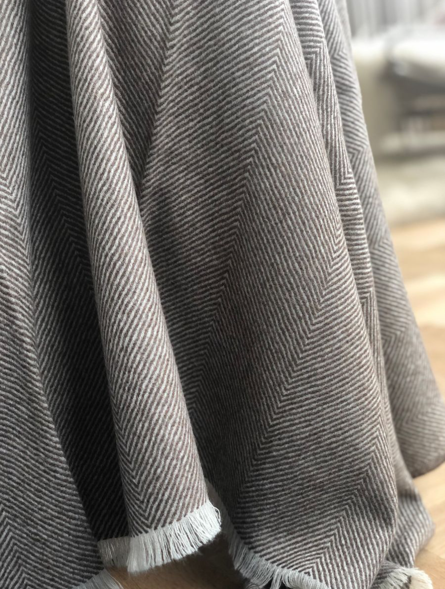 Sidsley Throw 100% Alpaca Wool Herringbone, Handmade Andes Mountains of Peru
