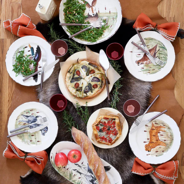 European Wildlife Dinner Plate, Handmade Amalfi Coast, Italy