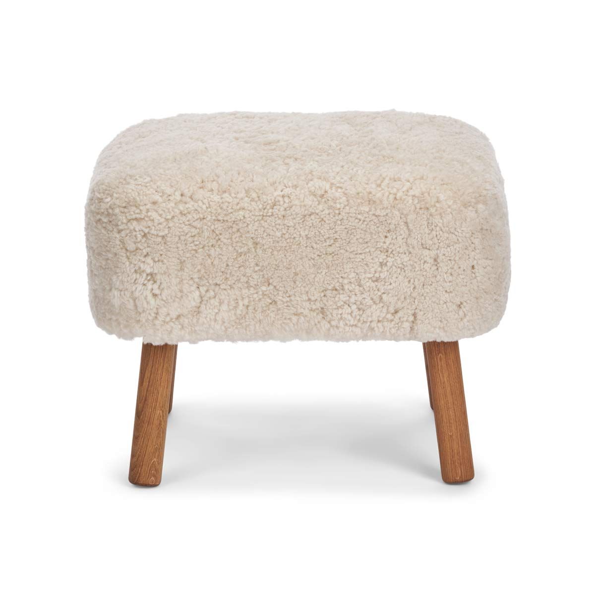 Emil Foot Rest Stool New Zealand Lambskin Long Wool