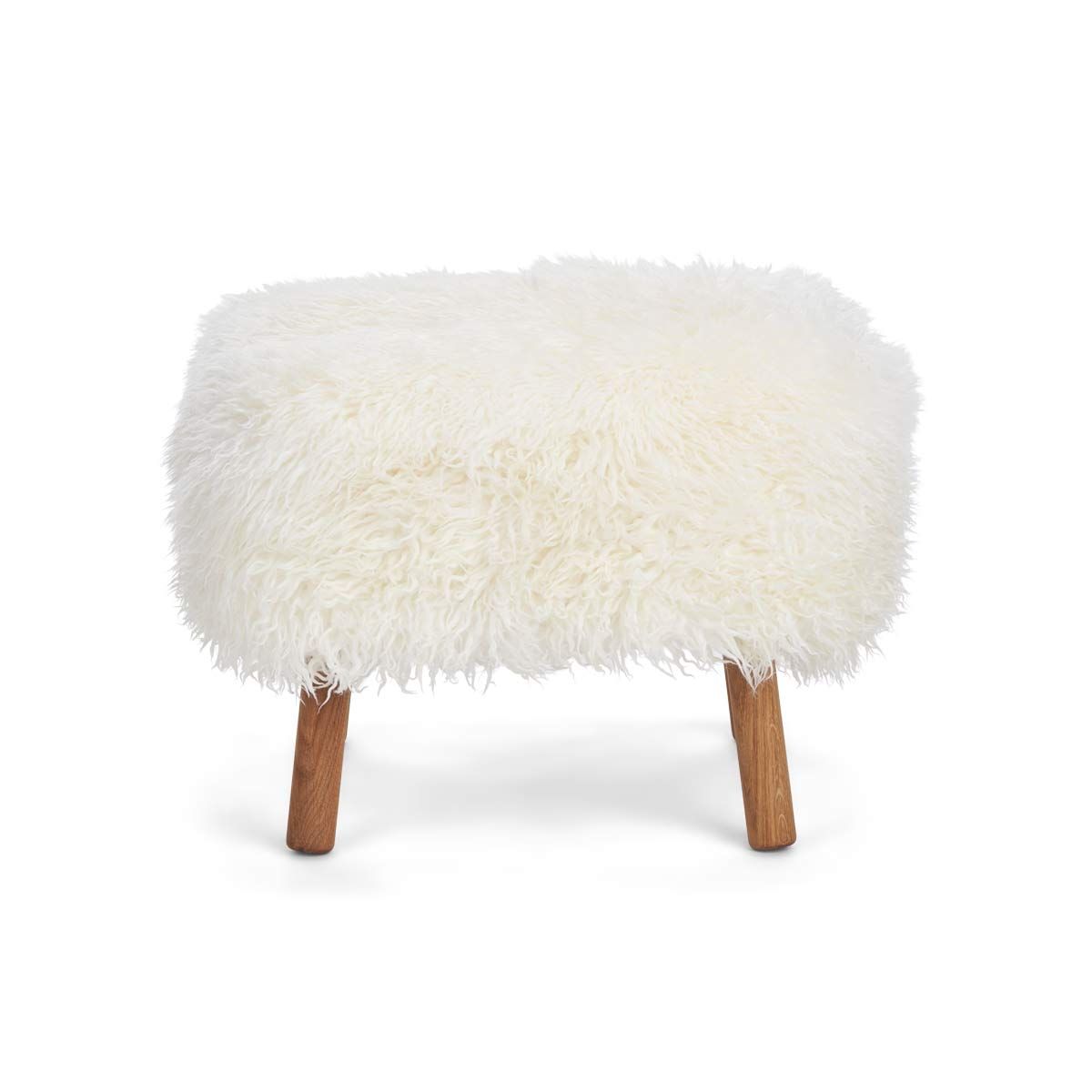 Emil Foot Rest Stool New Zealand Lambskin Long Wool