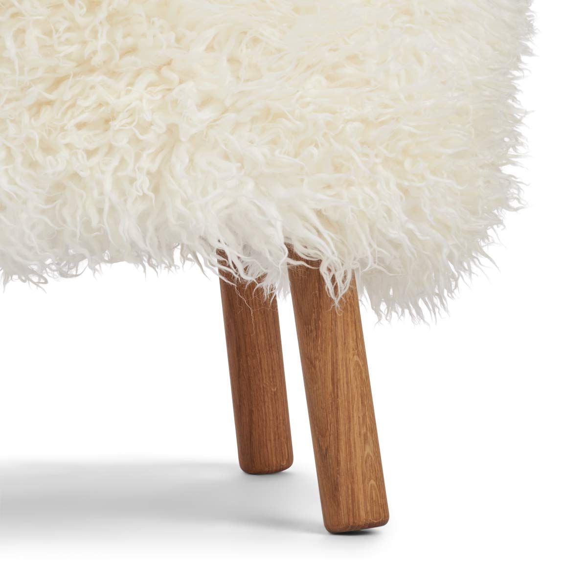 Emil Foot Rest Stool New Zealand Lambskin Long Wool