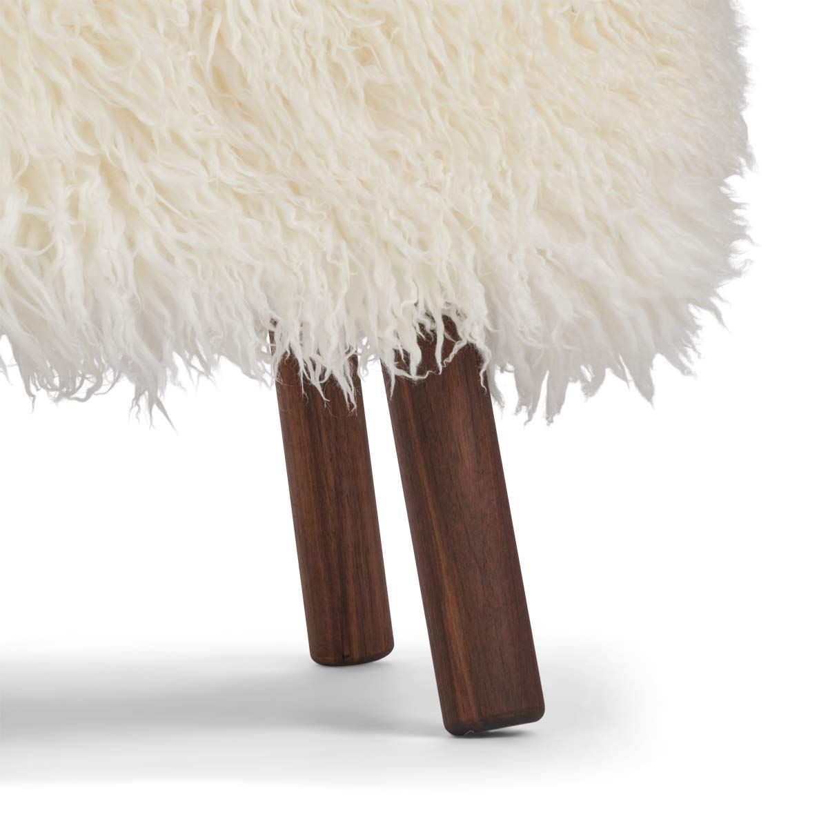 Emil Foot Rest Stool New Zealand Lambskin Long Wool