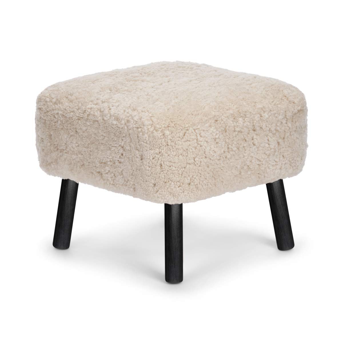 Emil Foot Rest Stool New Zealand Lambskin Long Wool