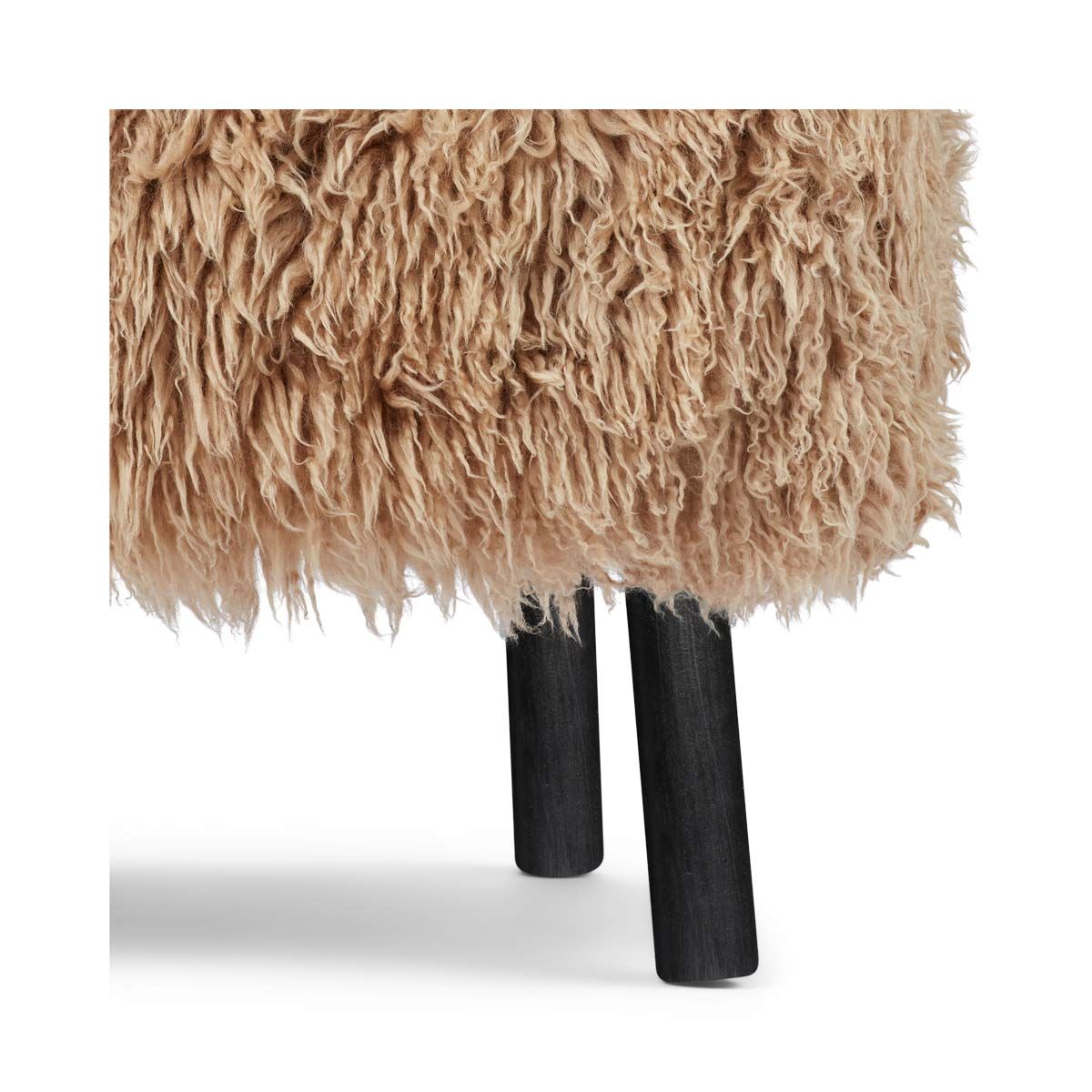 Emil Foot Rest Stool New Zealand Lambskin Long Wool