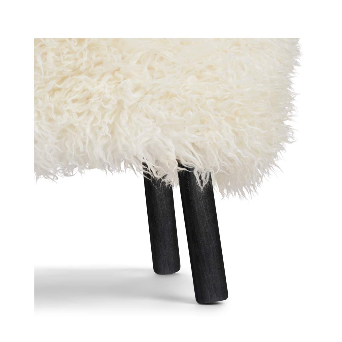 Emil Foot Rest Stool New Zealand Lambskin Long Wool