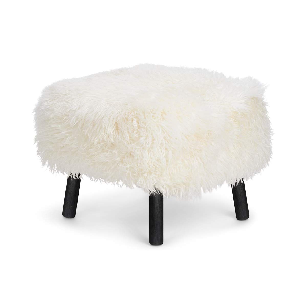 Emil Foot Rest Stool New Zealand Lambskin Long Wool