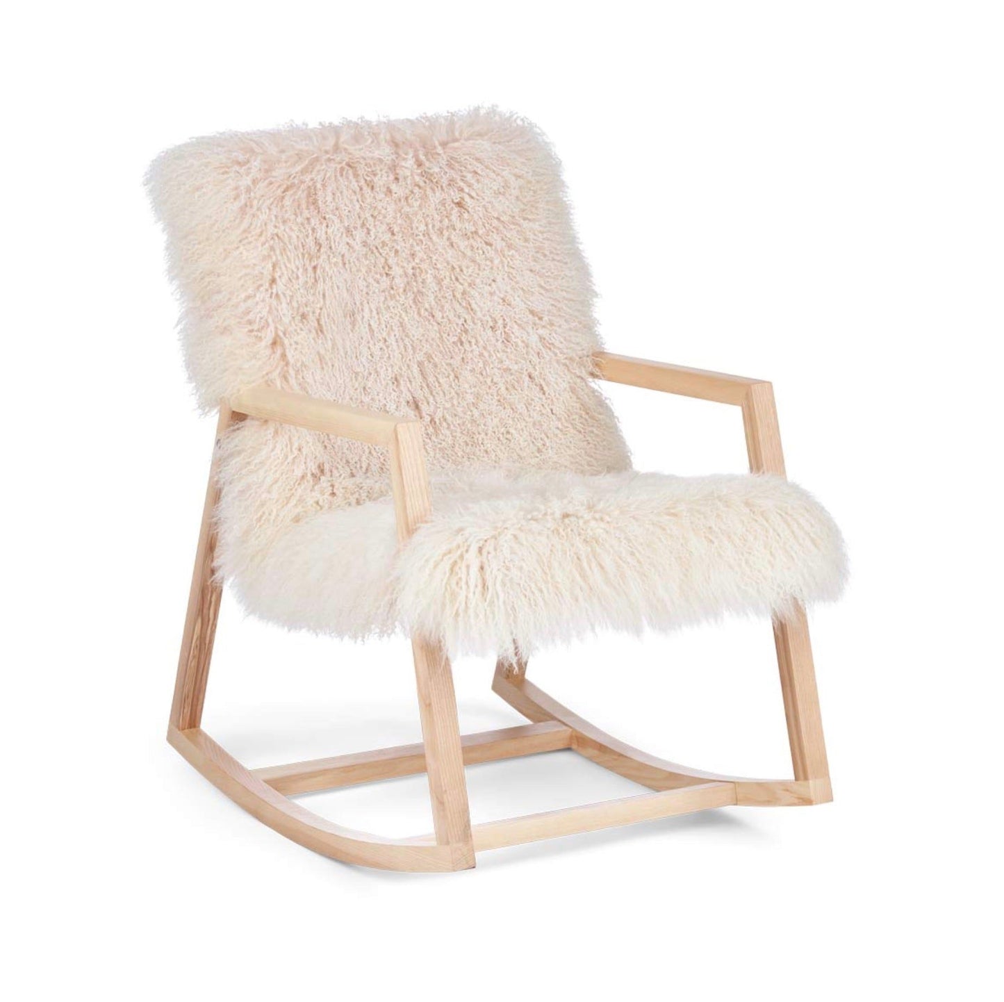 Rocking Chair, New Zealand Sheepskin from Tibet