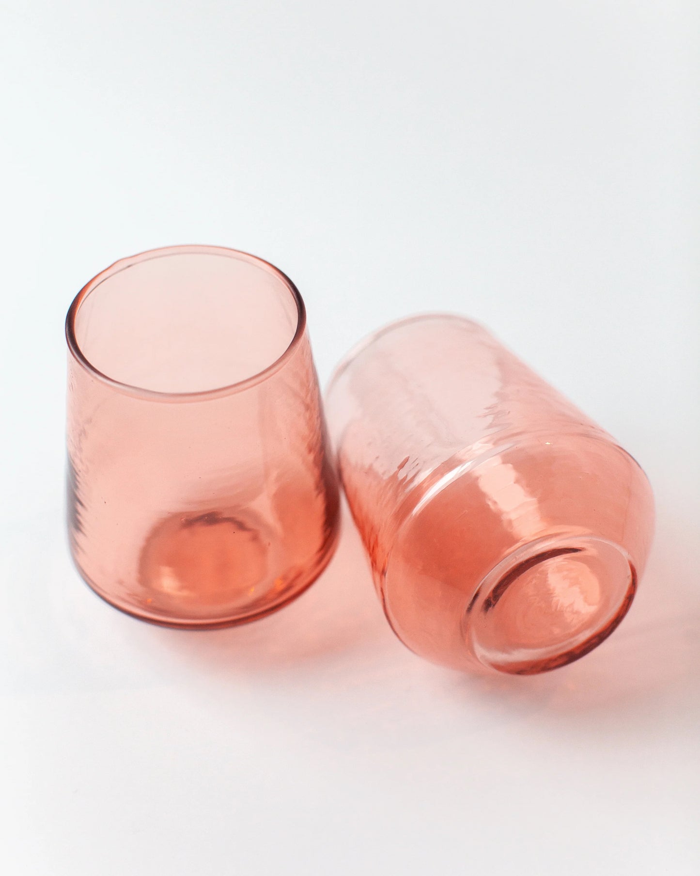 Pair of Handblown Hammered Glass Tumblers, Made in India