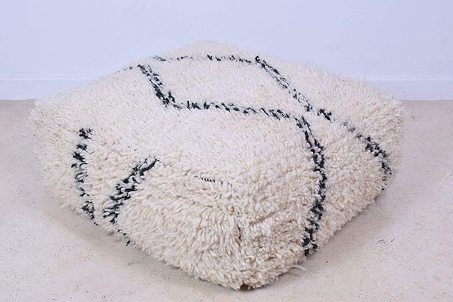 Moroccan Beniourain Pouf, Handmade in Morocco