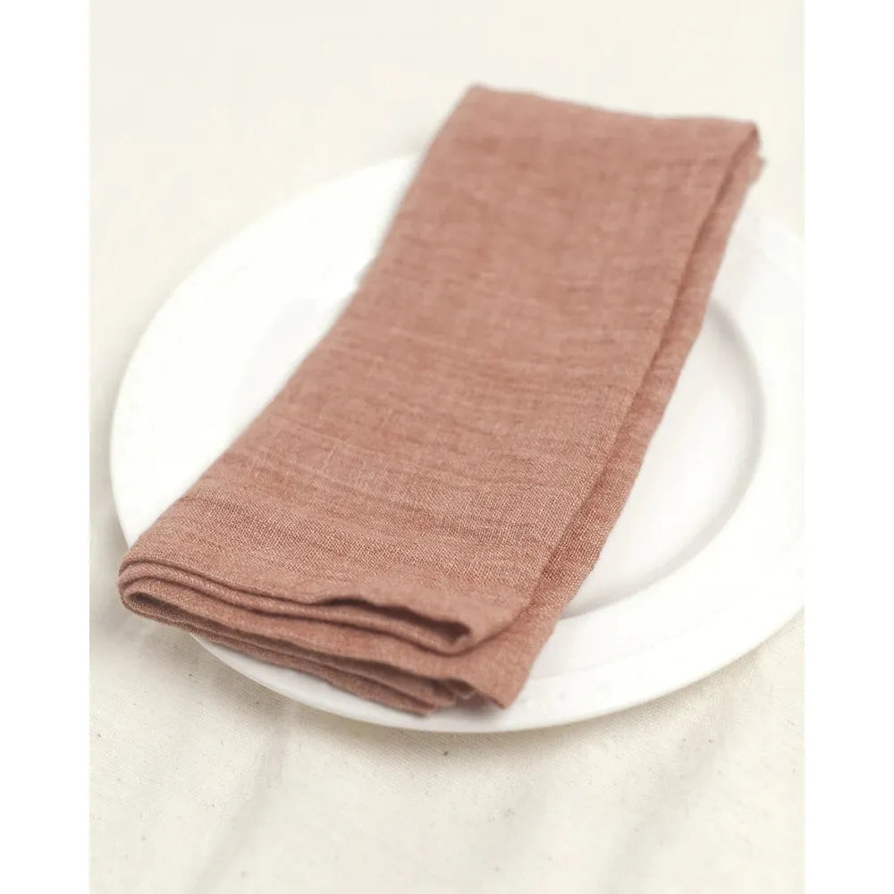 Stonewashed Linen Hemmed Guest Towel, Napkins, Handmade in Kerla, India