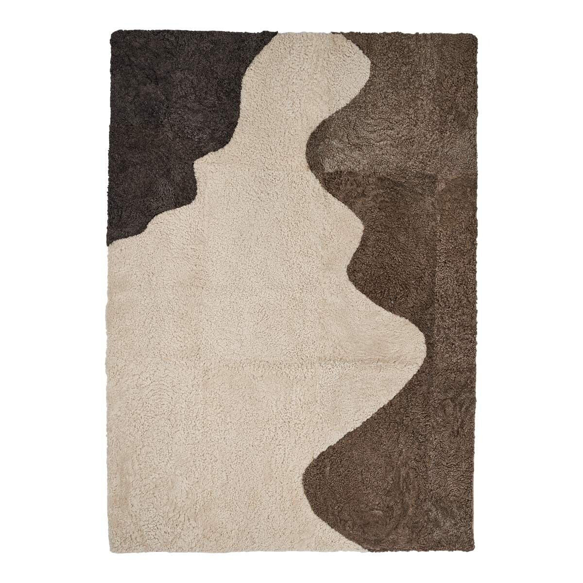 Short Wool Curly Sheepskin River Design Rug  79x118" New Zealand