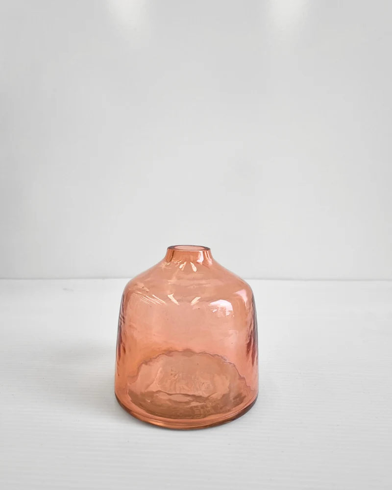 Bella Handblown Hammered Bud Vase,  Handmade in Firozabad, India