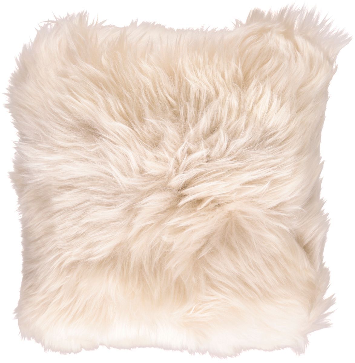 Long-Wool Sheepskin Cushion Leather backing 20 x 20"