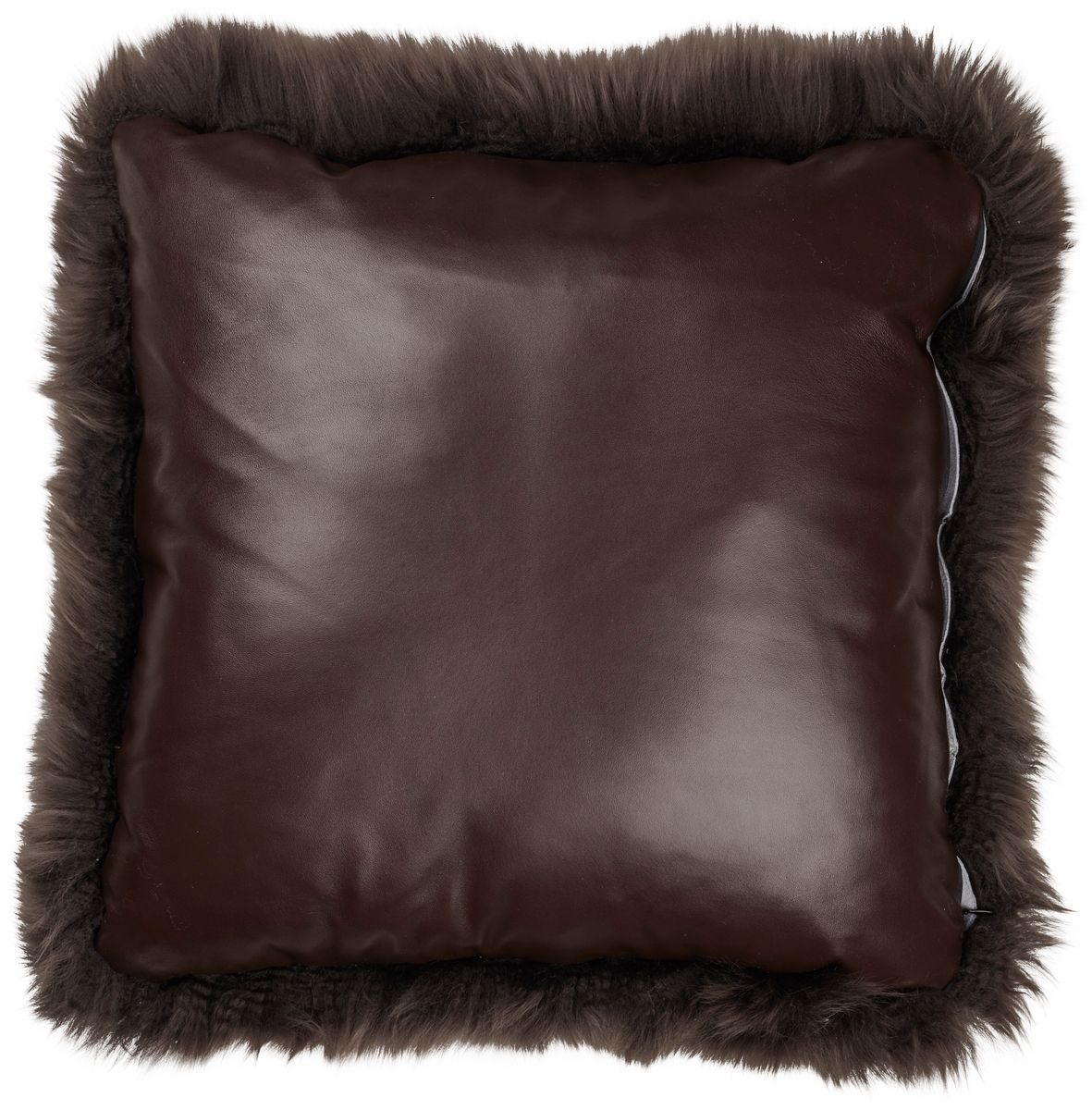 Long-Wool Sheepskin Cushion Leather backing 20 x 20"