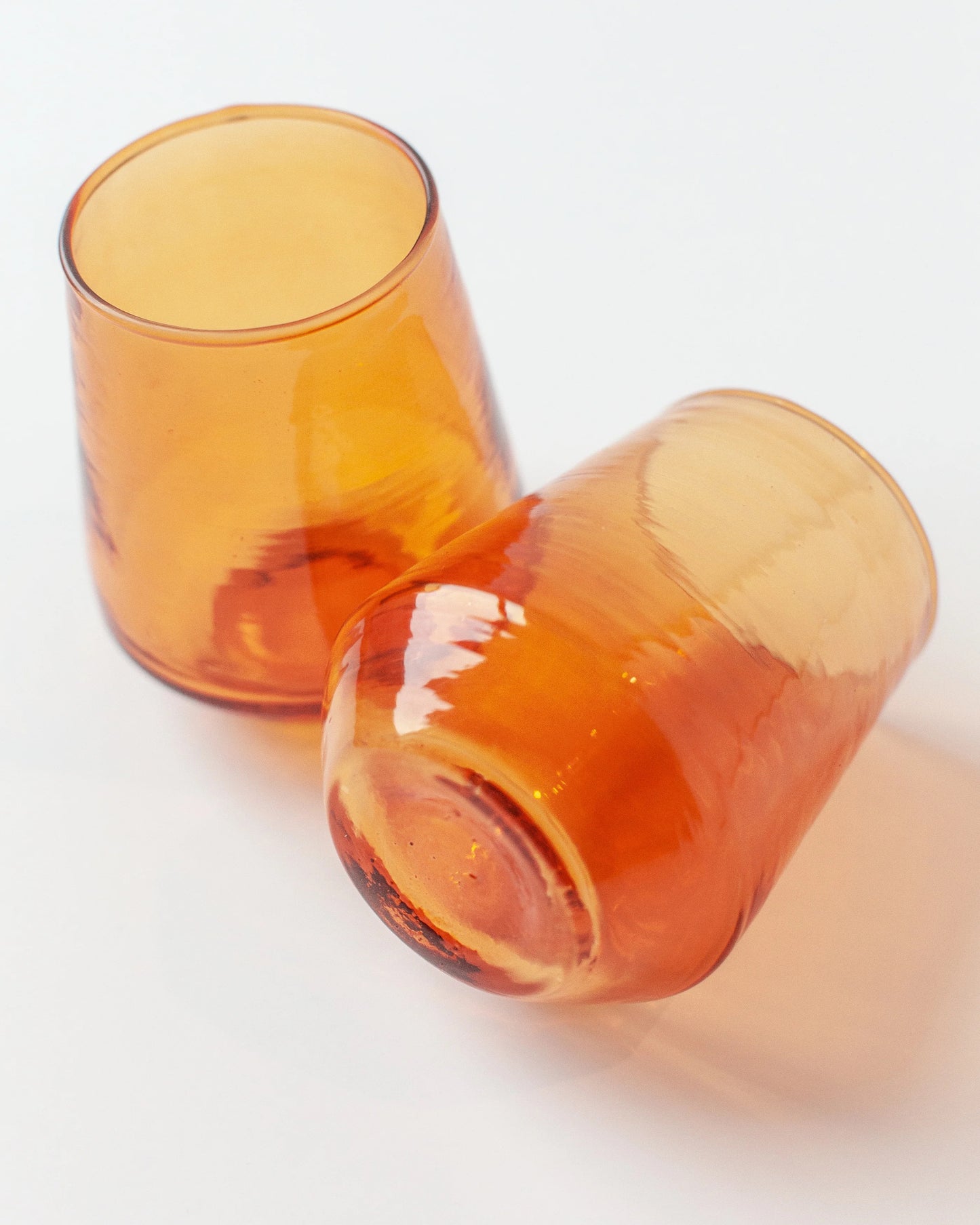 Pair of Handblown Hammered Glass Tumblers, Made in India