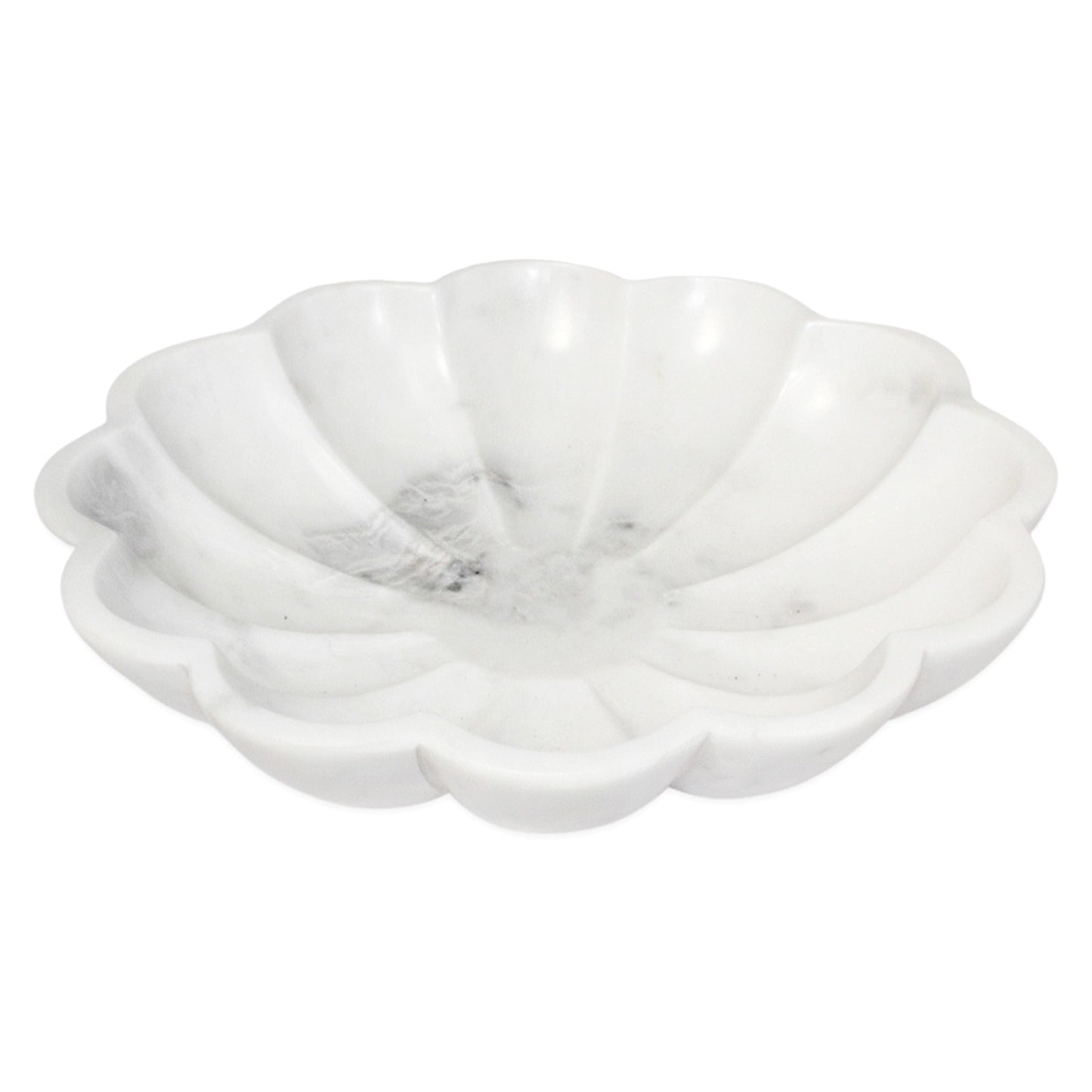 White Marble Lotus Bowl