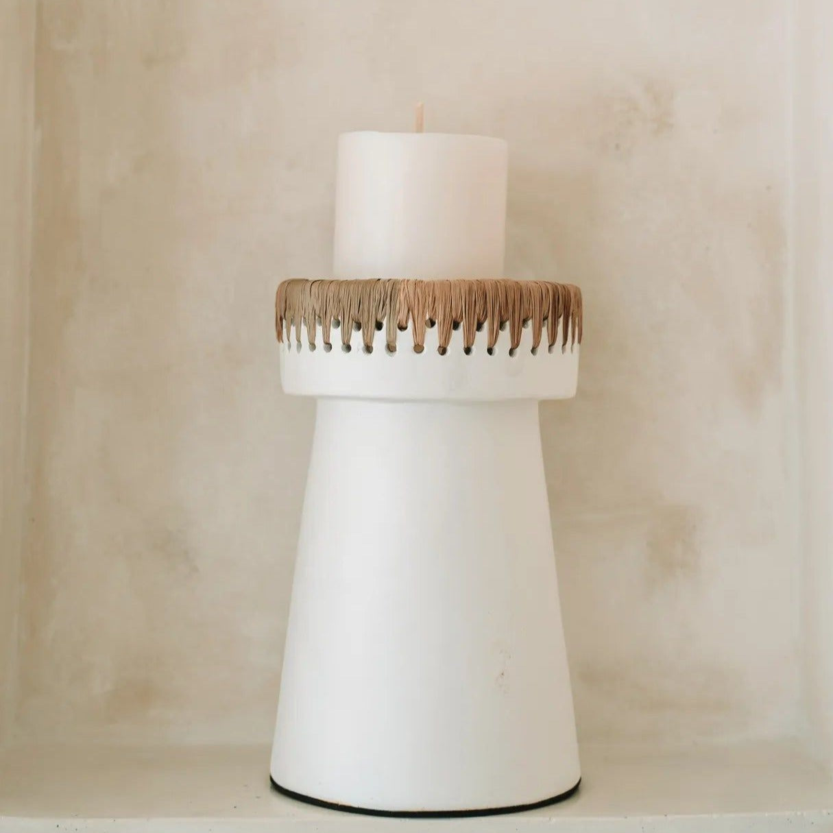 The Pretty Candle Holder - White Natural - L