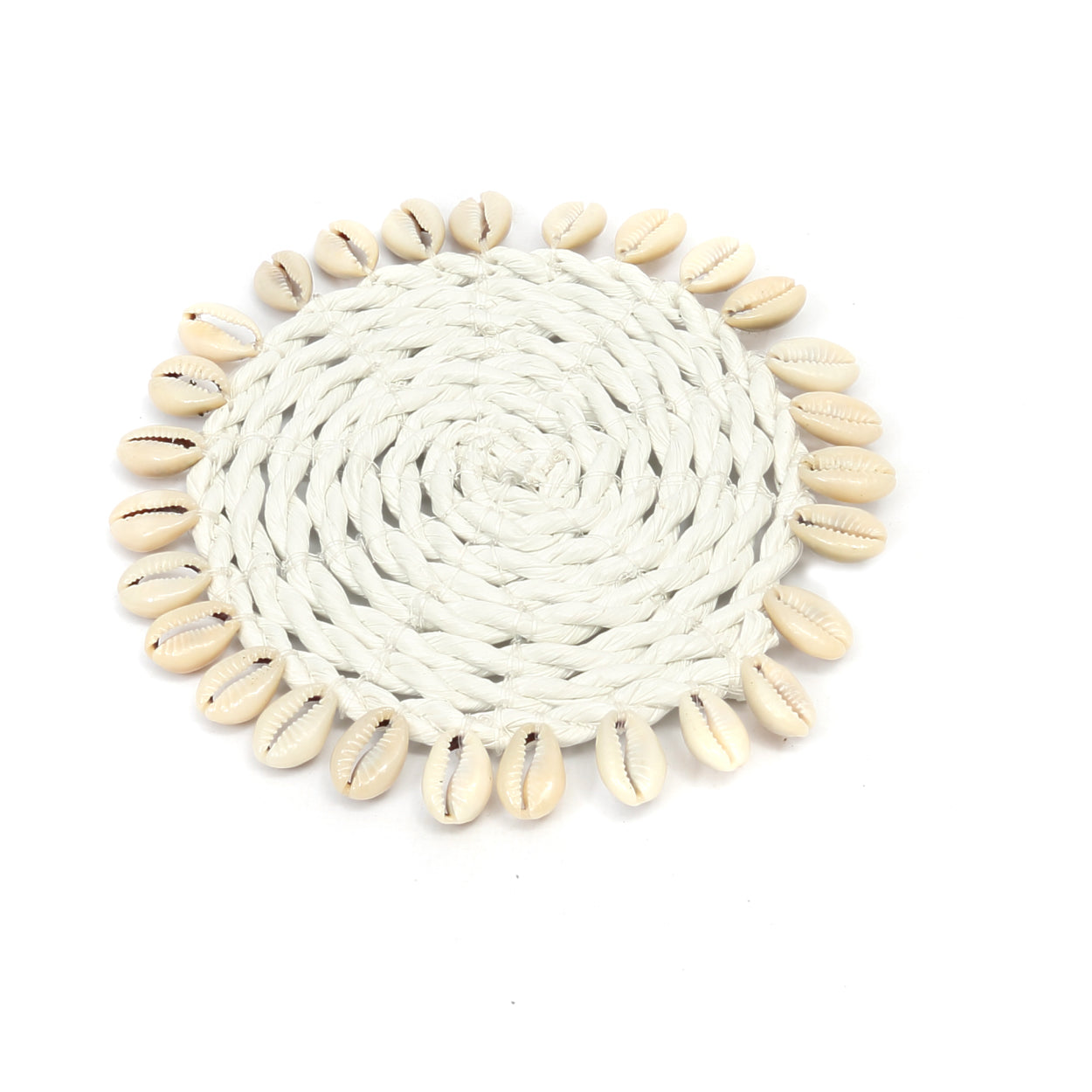 The Seagrass Shell Coaster, White