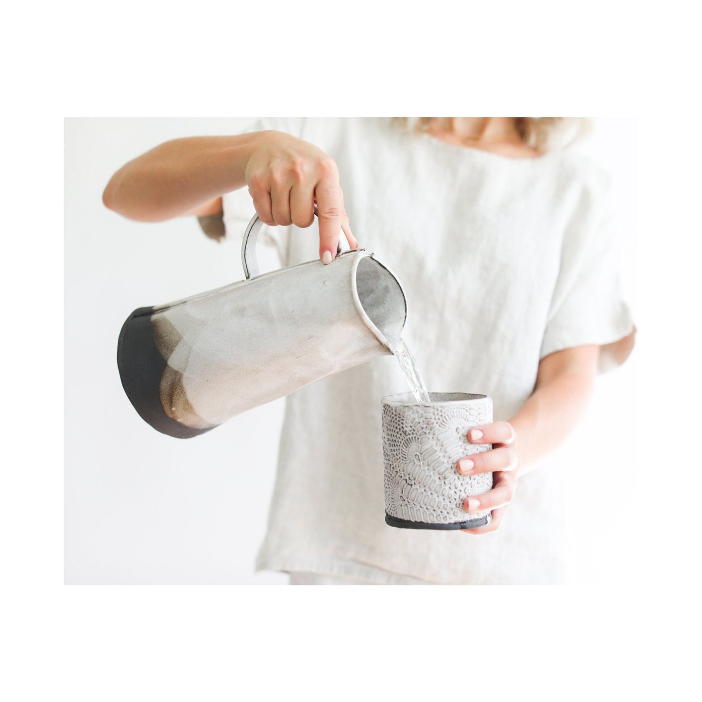 Rustic Pour Over Pitcher, Handmade in USA