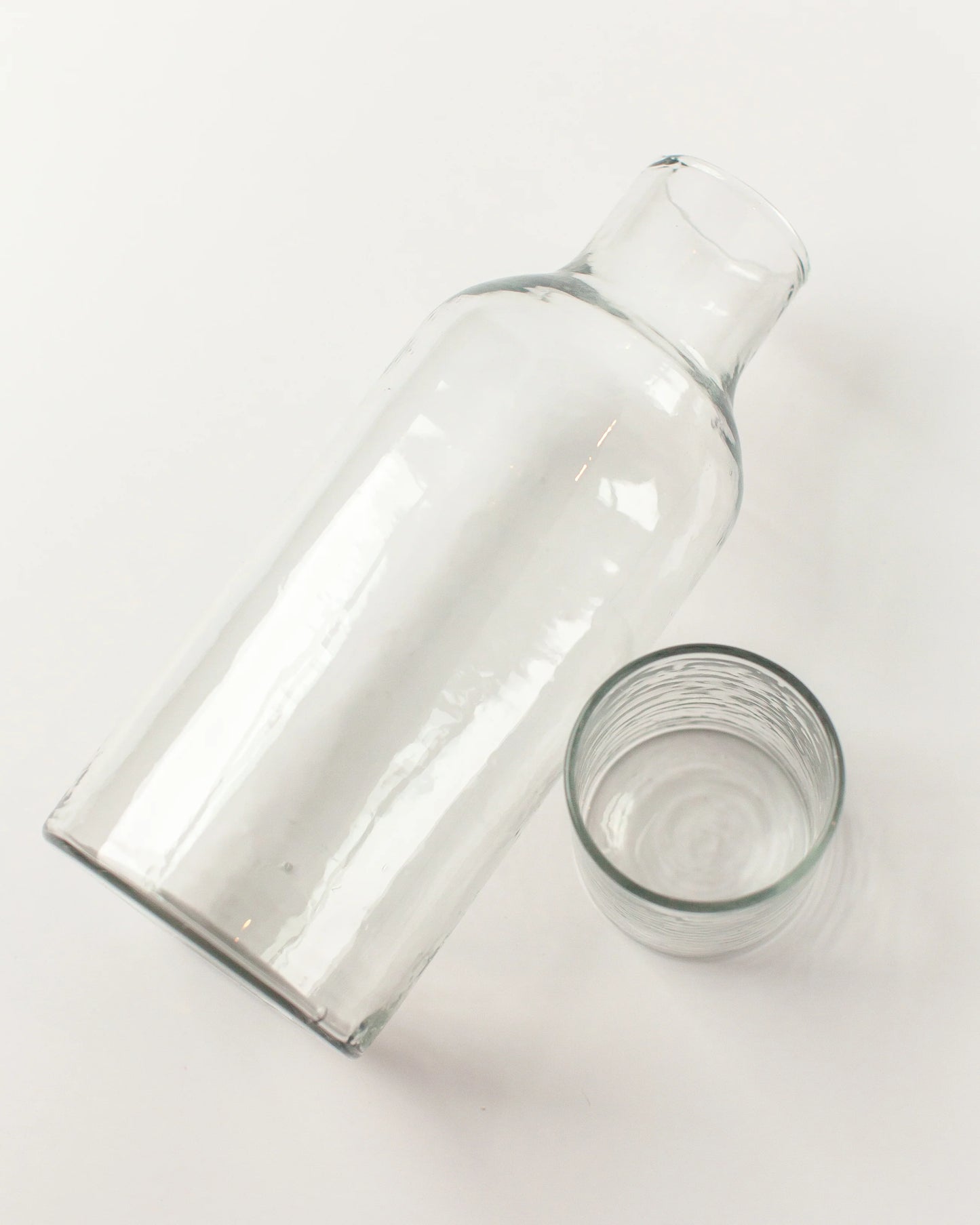 Handblown Hammered Glass Carafe, Made in India