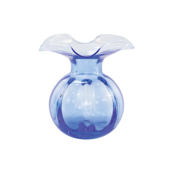 Hibiscus Glass Clear Bud Vase,  Handmade in Tuscany