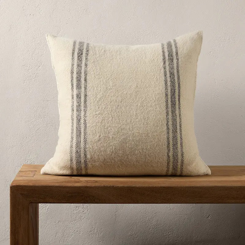 Enitca Pillow, 26 x 26" 100% Wool, Hand Spun in India