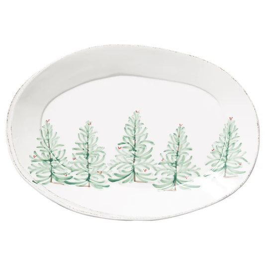 Lastra Holiday Oval Plater, Hand Painted in Tuscany