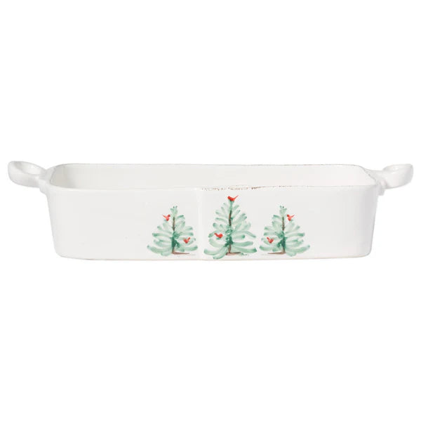 Lastra Holiday Rectangular Baker, Hand Painted in Tuscany