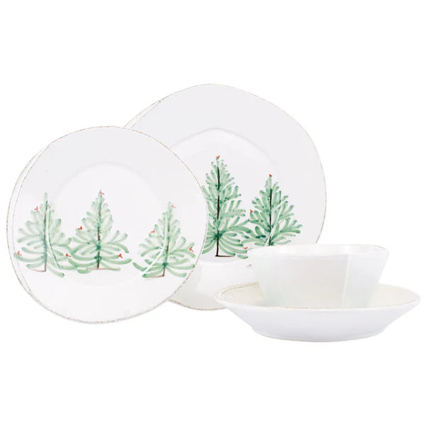 Lastra Holiday Four-Piece Place Setting, Handmade Amalfi Coast, Italy